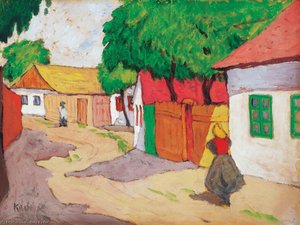 Village Street — Béla Kádár, Impressionism