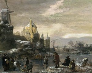 Winter Landscape With Skaters