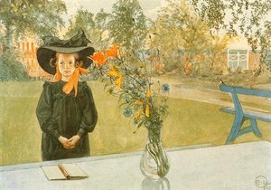 Kersti In Black — Carl Larsson