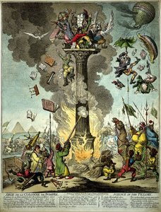 A Group Of French Savants Huddle Together At The Top — James Gillray