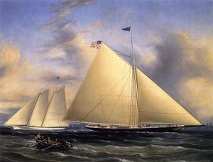 The Sloop 'maria' Racing The Schooner Yacht 'america,' May 1851 — James Edward Buttersworth
