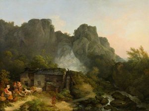 Lodore Waterfall, Near Keswick — Philip James De Loutherbourg