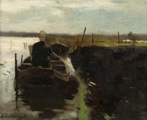 An Artist Sketching From A Boat