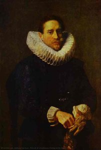 Portrait Of A Gentleman, Putting On His Gloves — Sir Anthony Van Dyck, Baroque Portraiture