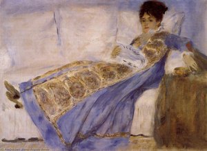 Madame Monet On A Sofa — Pierre-auguste Renoir, Impressionism