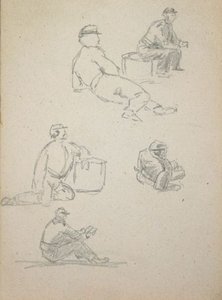 Sketches Of Seated And Reclining Soldiers 1 — Sanford Robinson Gifford