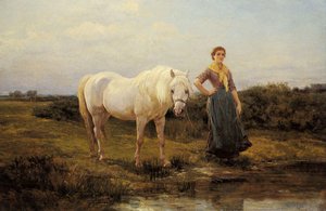 Noonday Taking A Horse To Water — Heywood Hardy
