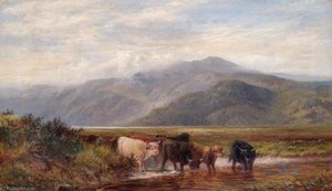 Landscape With Cattle Drinking — Louis Bosworth Hurt