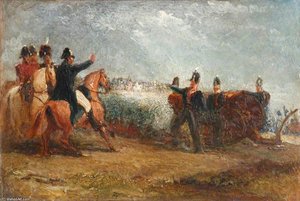 Wellington With Frontline Artillery At Waterloo — George Jones