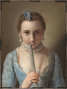 Joven Con Un Abanico — Pietro Antonio Rotari, Pintura Barroca