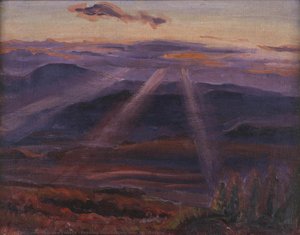 Evening Sun（Setting over Mt. Ontake）
