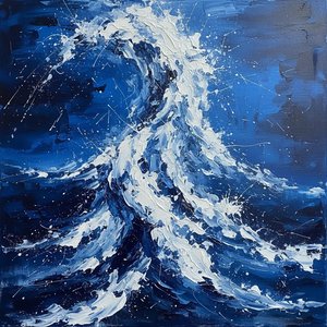 Ephemeral Surge Of Cobalt Tides In A Monumental One Of One Masterpiece — Christian Noiret, Contemporary Abstract Painting