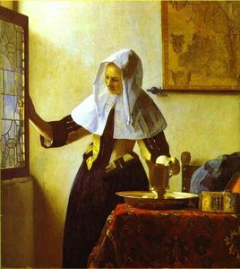 Mujer Con Un Jarro De Agua — Johannes Vermeer, Baroque Style