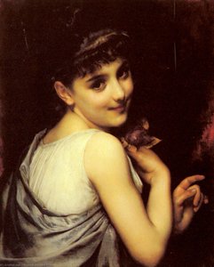 A young beauty holding a red rose