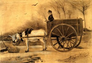 Donkey And Cart — Vincent Willem Van Gogh, Post-impressionist Style