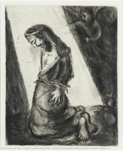Jeremiah Thrown Into A Prison By The People Of King Zedekiah (jeremiah, Xxxviii, 4 6) — Marc Chagall, Expressionist Surrealism