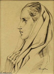 Profil De Femme Voilee — 藤田嗣治 (fūjita Tsugiharu)