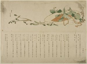Traveling Hat With Spring Greens — Katsushika Hokusai