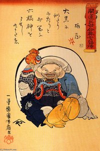 Hotei — Утагава Кунијоши, Ukiyo-e