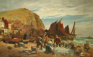 Fishermen On The Stade, Hastings, East Sussex — William Henry Borrow