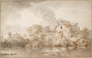 River Landscape Near Montfoort, C. 1655 — Nicolaes Pieterszoon Berchem