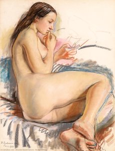 Nude Reading — Zinaida Serebriakova