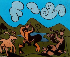 Faun And A Goat — Pablo Picasso, Cubist Expressionism