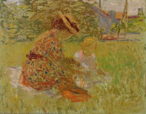 Femme Et Enfant Dans Un Parc — Antoni Clavé