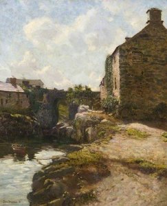 Buildings by a Creek