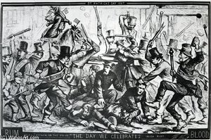 Cartoon Depicting The Riots In New York — Thomas Nast
