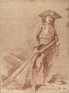 A Fisherman Leaning On An Oar — Jean-honoré Fragonard