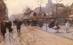 A Parisian Street Scene With Sacre Coeur In The Back — Dit Luigi Loir Aloys François Joseph Loir