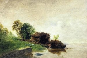 Die Waschfrau Am Flussufer — Camille Pissarro