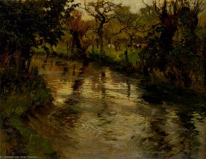 Woodland Scene With A River