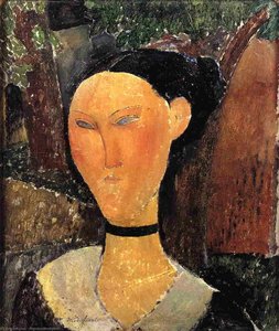 Woman With Velvet Ribbon (the Black Border) — Amedeo Clemente Modigliani