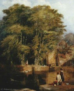 Young Anglers, Barras Bridge, Newcastle Upon Tyne — Thomas Miles Richardson Junior
