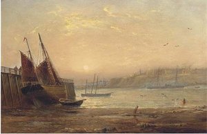 An Estuary At Low Tide — John Wilson Carmichael, Romanticism