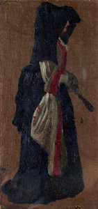 A Lady Seen In Profile, Holding A Fan — Luca Carlevaris