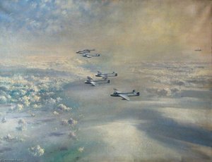 First Crossing Of The Atlantic By Jet Aircraft 54 Squadron Vampires, July 1948 — Frank Wootton