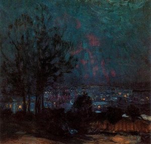 The Saint-Cloud park at night