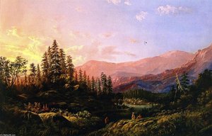 Sunrise, Columbia River — William Keith