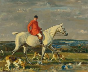 Whipper On A Grey Hunter — Sir Alfred James Munnings, Impressionism
