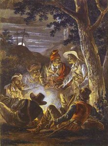 Polish Insurgents In The Forrest At Night — Alexander Orlowski