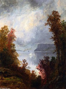 View Of The Hudson River, Autumn — Jasper Francis Cropsey