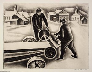 Sawing Wood — Howard Cook