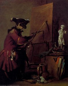 Le Singe Peintre — Jean-baptiste-siméon Chardin, Rococo