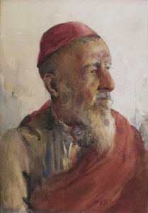 Study of a Man with Red Cap and Shawl