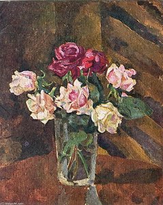 Roses In A Glass — Pyotr Konchalovsky
