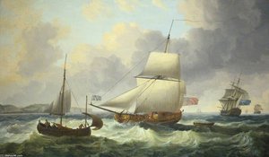 A Ketch Rigged Royal Yacht Close-hauled On The Starboard Tack — Dominic Serres