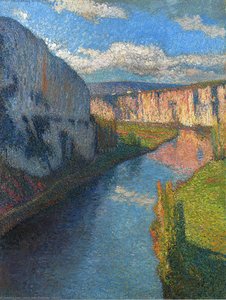 Vue Sur Le Lot De Saint Cirq Lapopie — Henri Jean Guillaume Martin